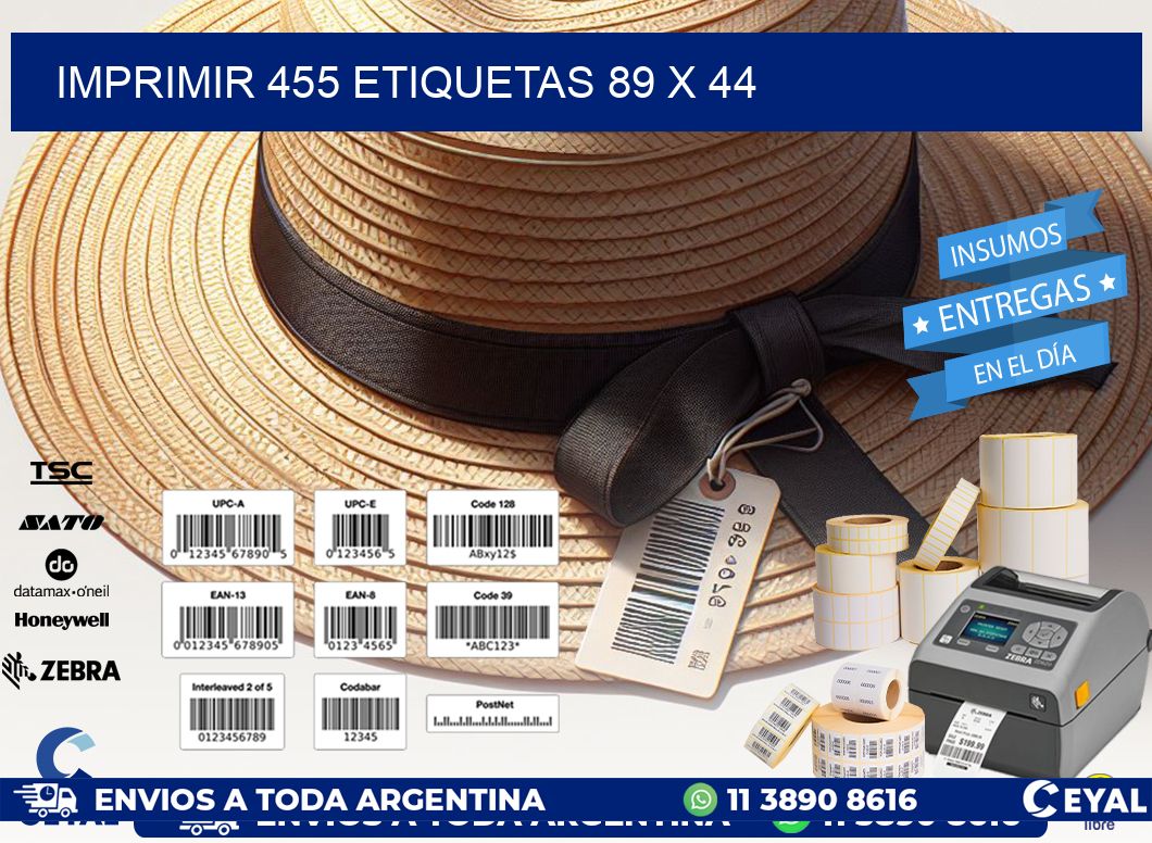 IMPRIMIR 455 ETIQUETAS 89 x 44