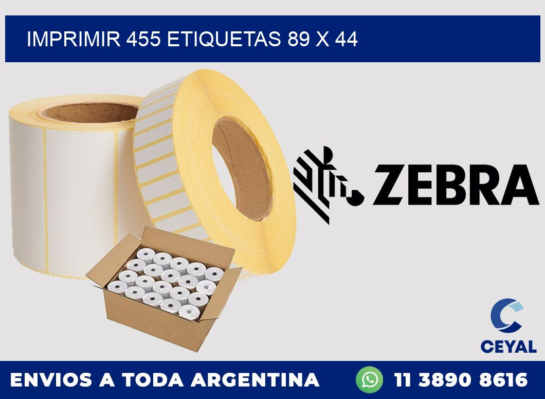 IMPRIMIR 455 ETIQUETAS 89 x 44