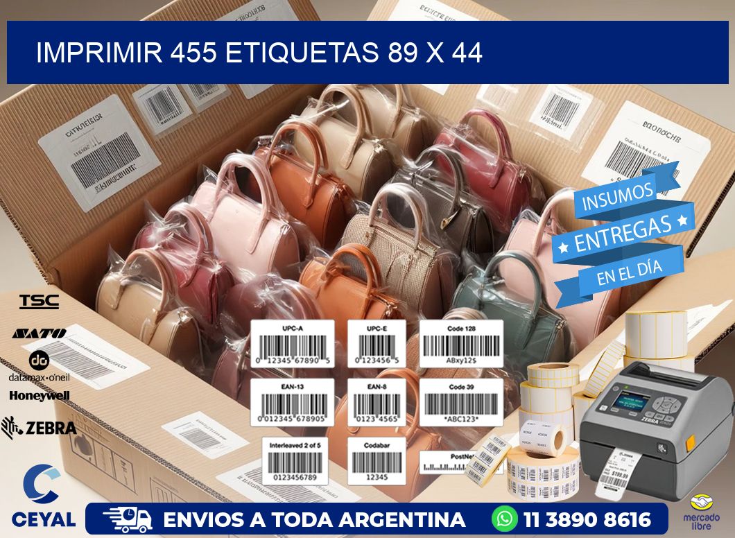 IMPRIMIR 455 ETIQUETAS 89 x 44