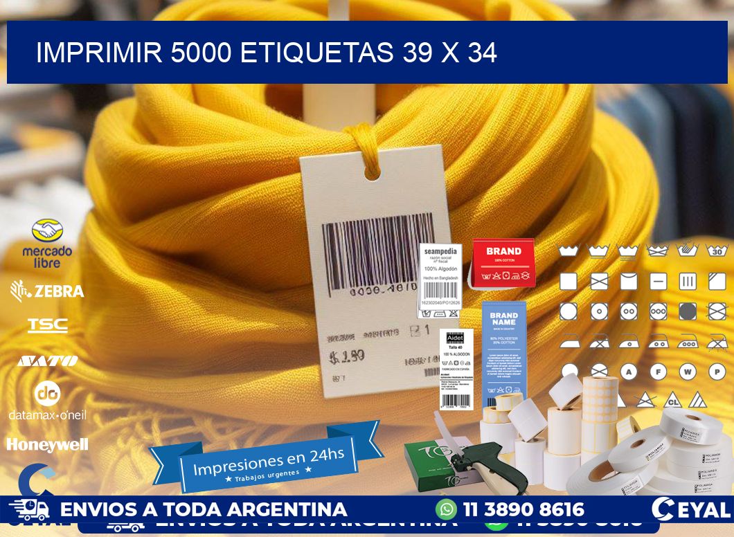 IMPRIMIR 5000 ETIQUETAS 39 x 34