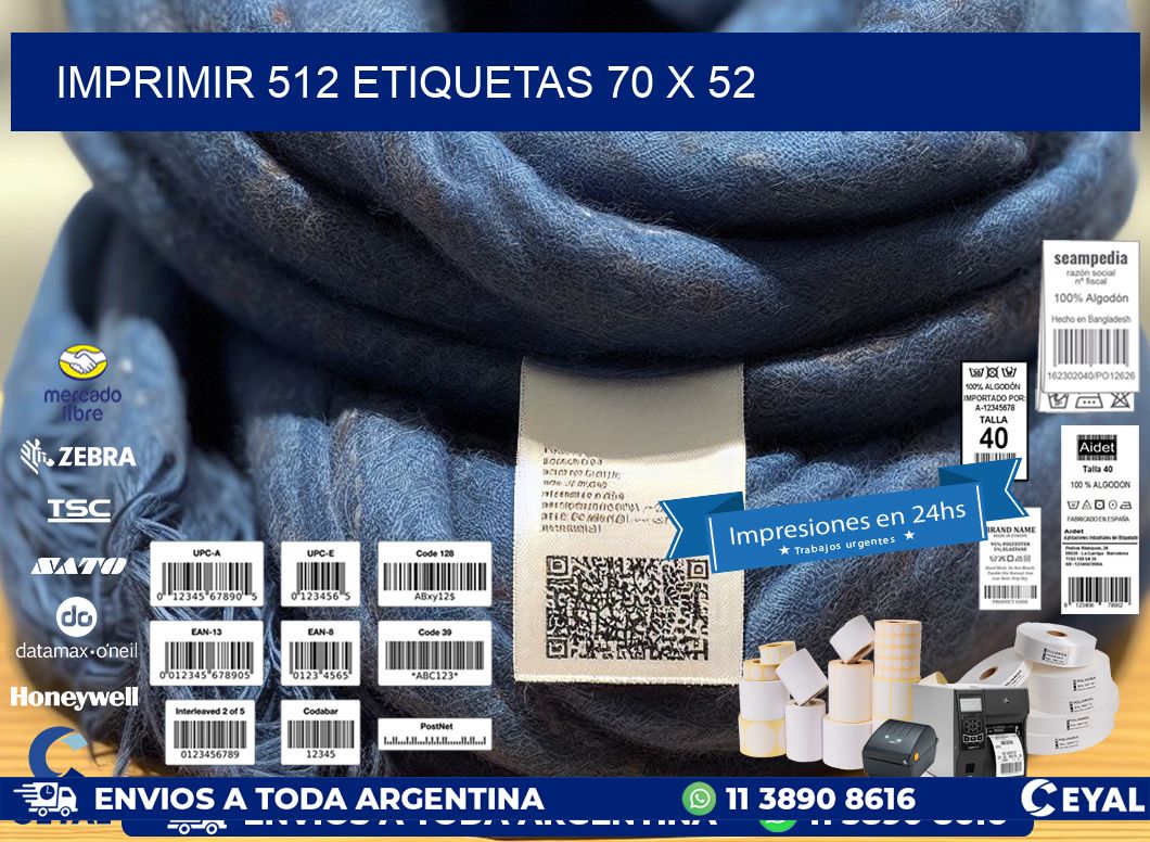 IMPRIMIR 512 ETIQUETAS 70 x 52