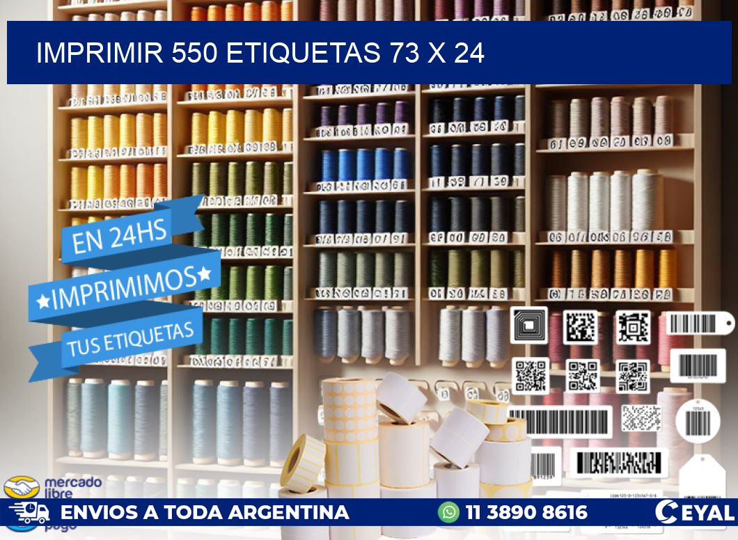 IMPRIMIR 550 ETIQUETAS 73 x 24