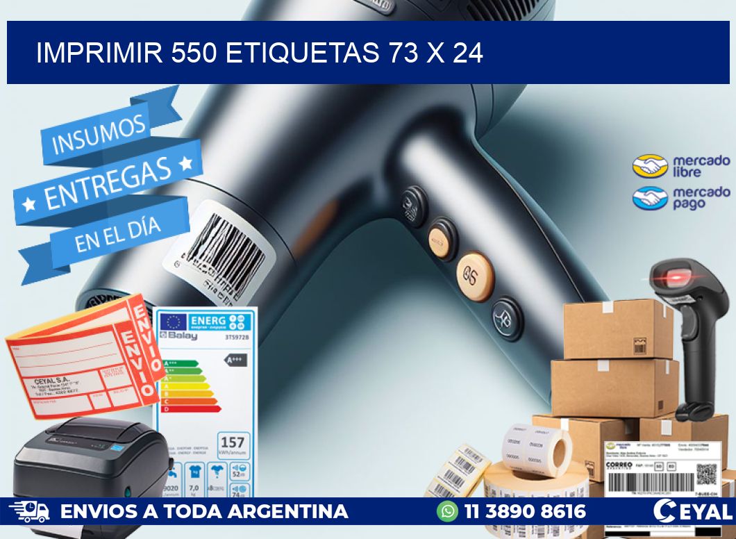 IMPRIMIR 550 ETIQUETAS 73 x 24