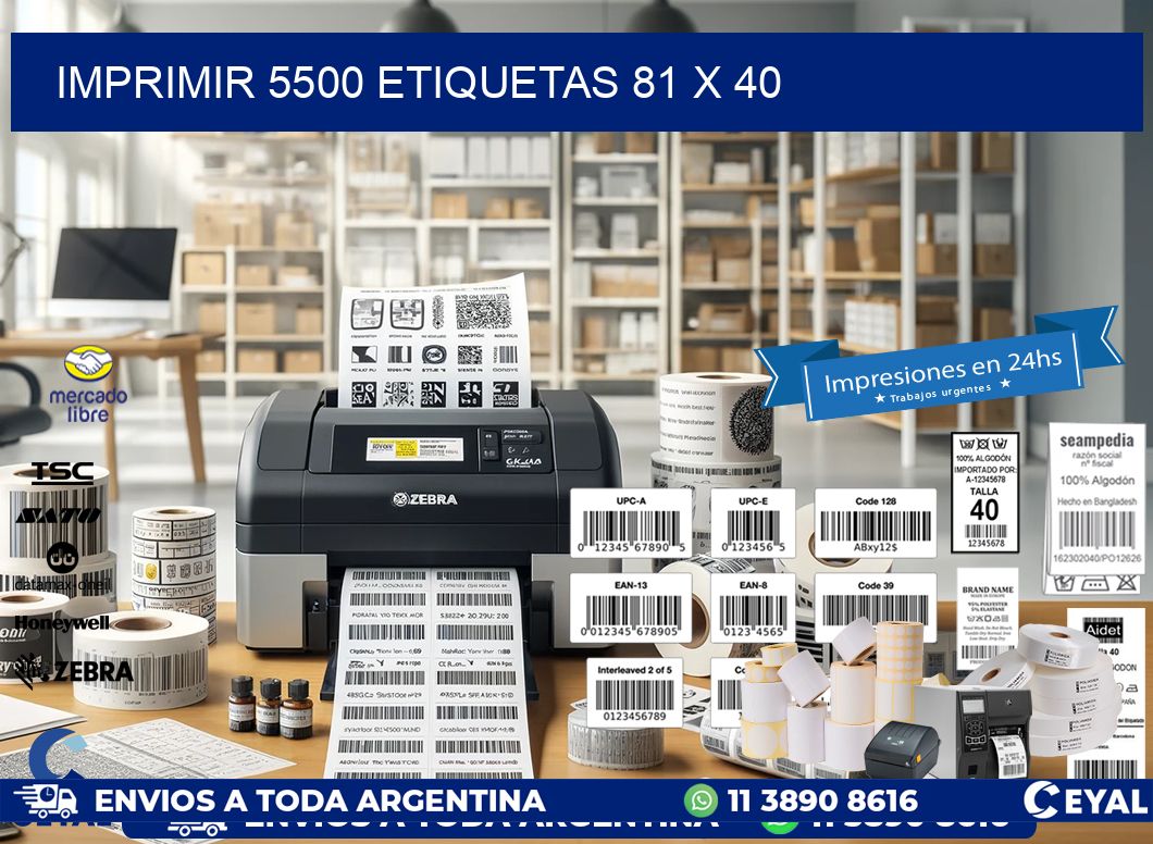 IMPRIMIR 5500 ETIQUETAS 81 x 40