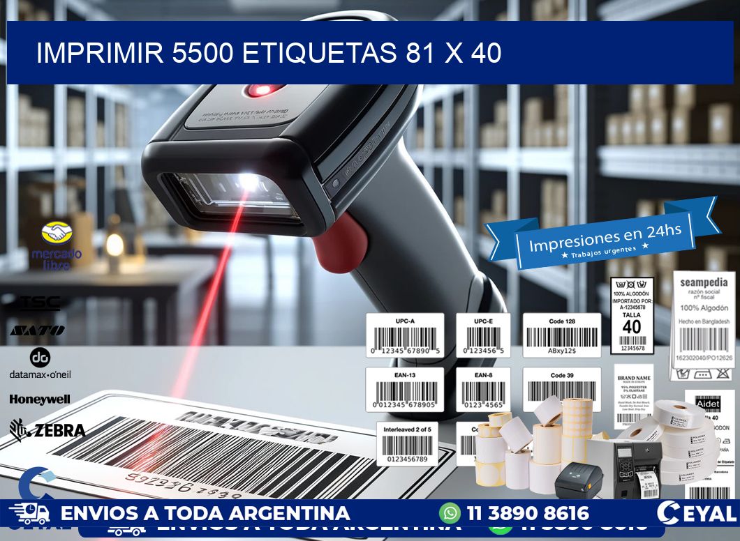 IMPRIMIR 5500 ETIQUETAS 81 x 40