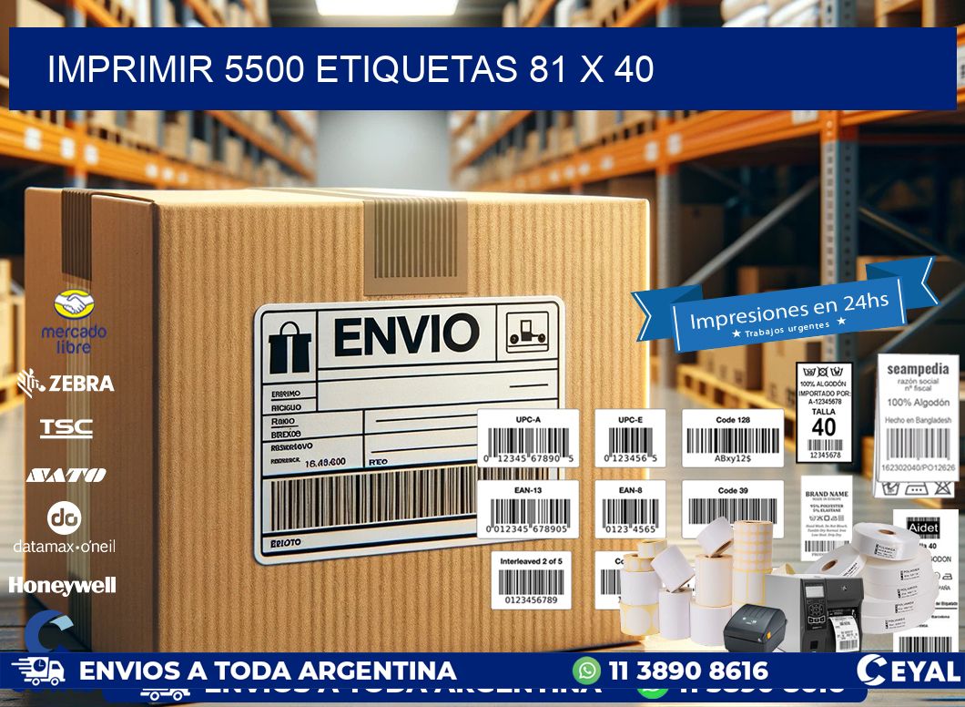 IMPRIMIR 5500 ETIQUETAS 81 x 40