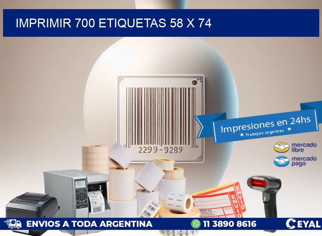 IMPRIMIR 700 ETIQUETAS 58 x 74