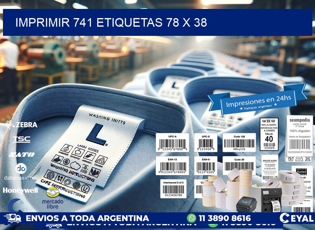 IMPRIMIR 741 ETIQUETAS 78 x 38