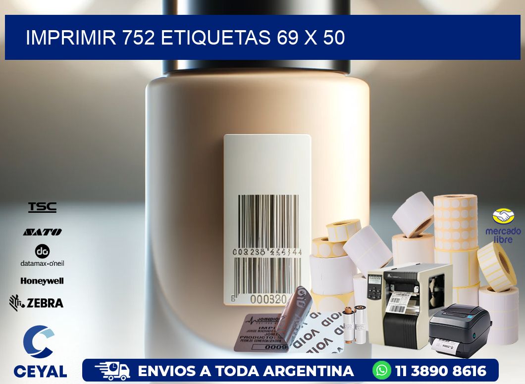 IMPRIMIR 752 ETIQUETAS 69 x 50