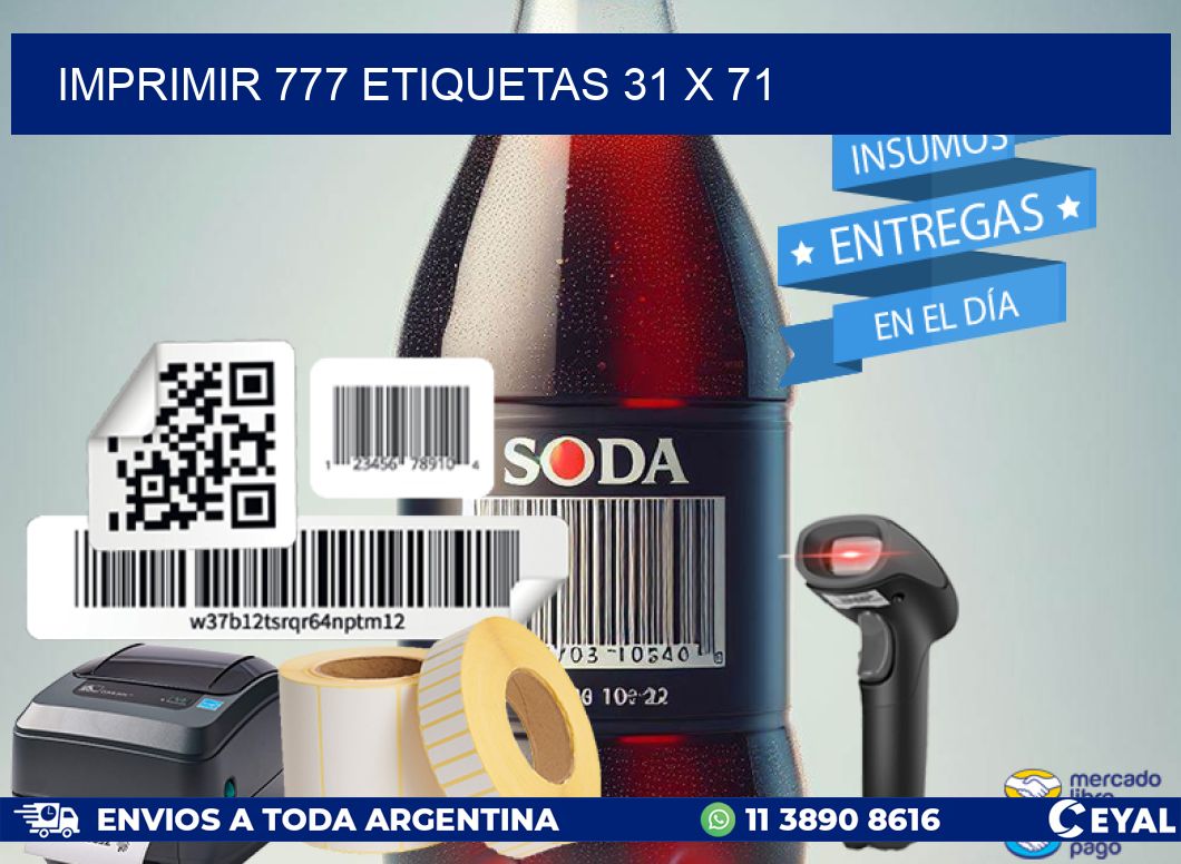 IMPRIMIR 777 ETIQUETAS 31 x 71