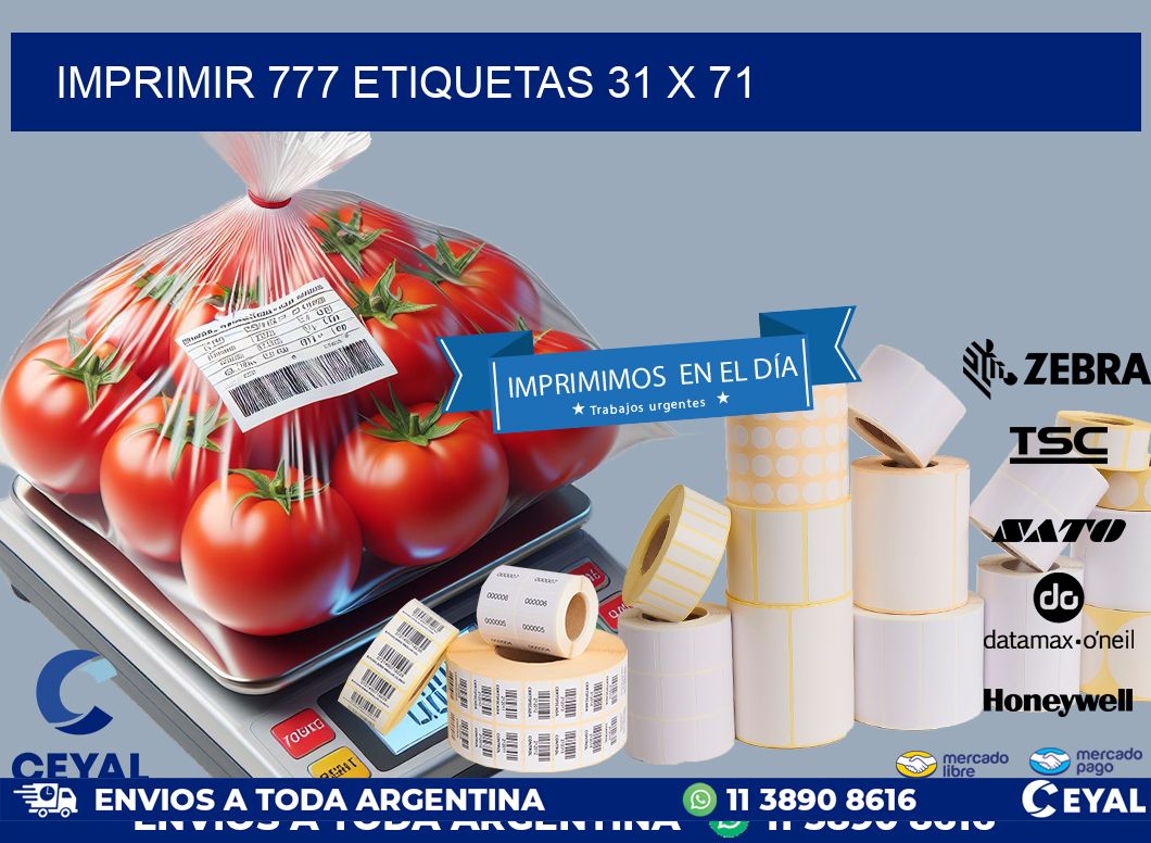 IMPRIMIR 777 ETIQUETAS 31 x 71