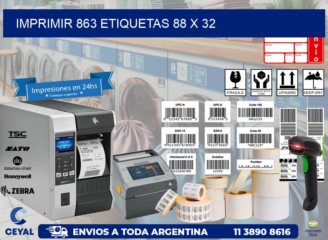 IMPRIMIR 863 ETIQUETAS 88 x 32