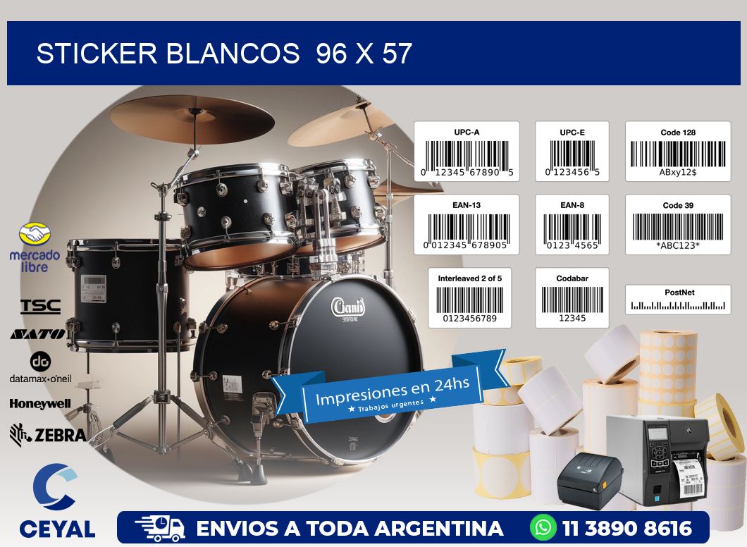 STICKER BLANCOS  96 x 57