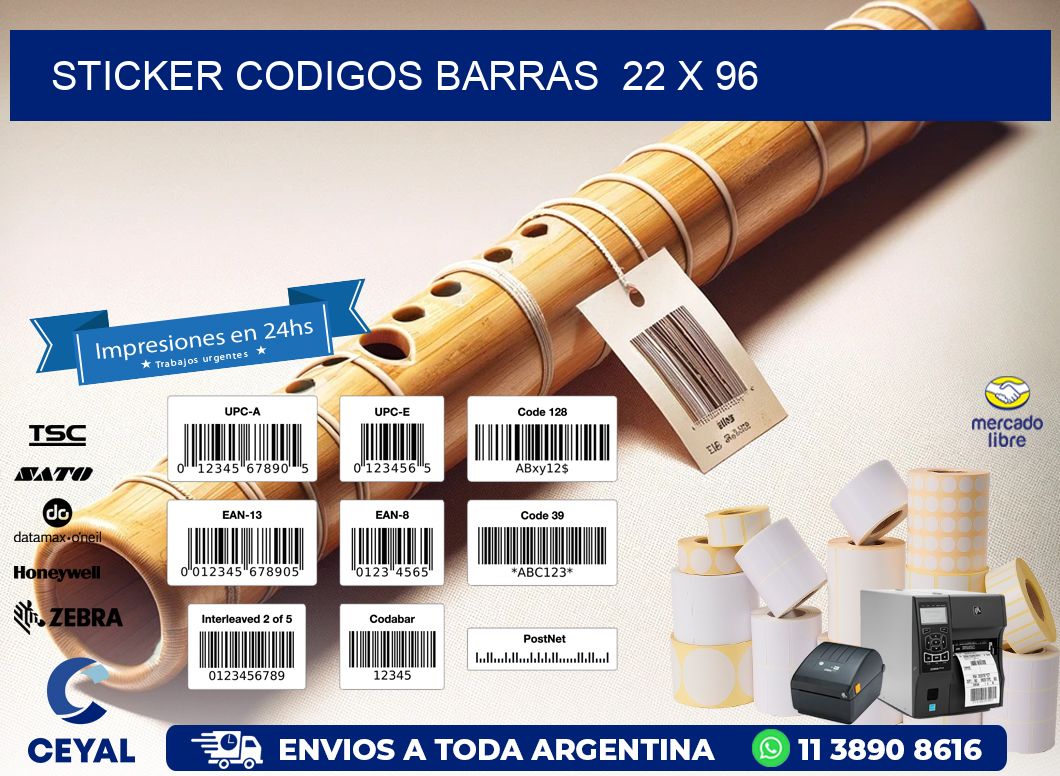 STICKER CODIGOS BARRAS  22 x 96