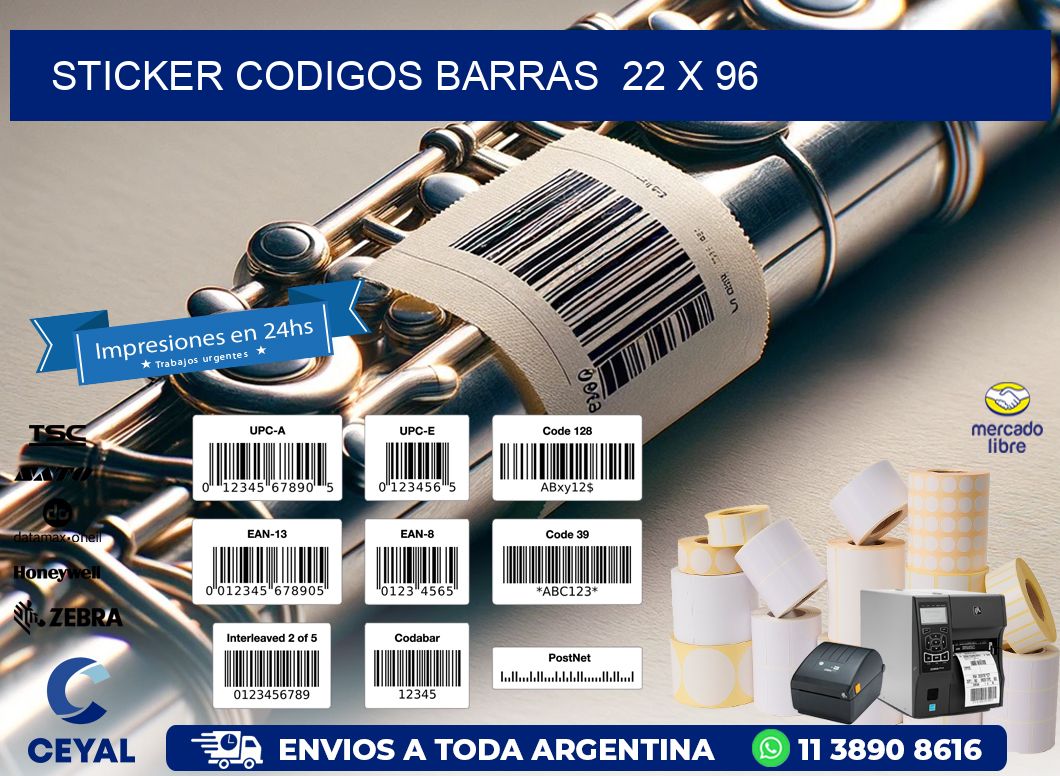 STICKER CODIGOS BARRAS  22 x 96