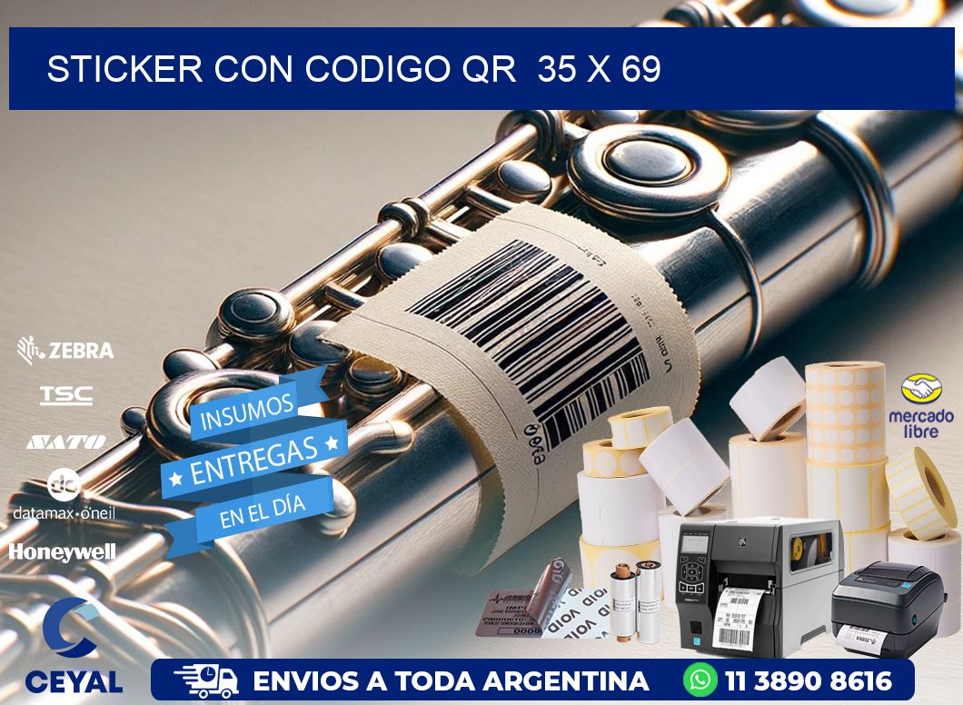 STICKER CON CODIGO QR  35 x 69