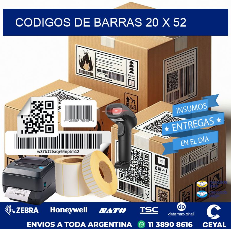 codigos de barras 20 x 52