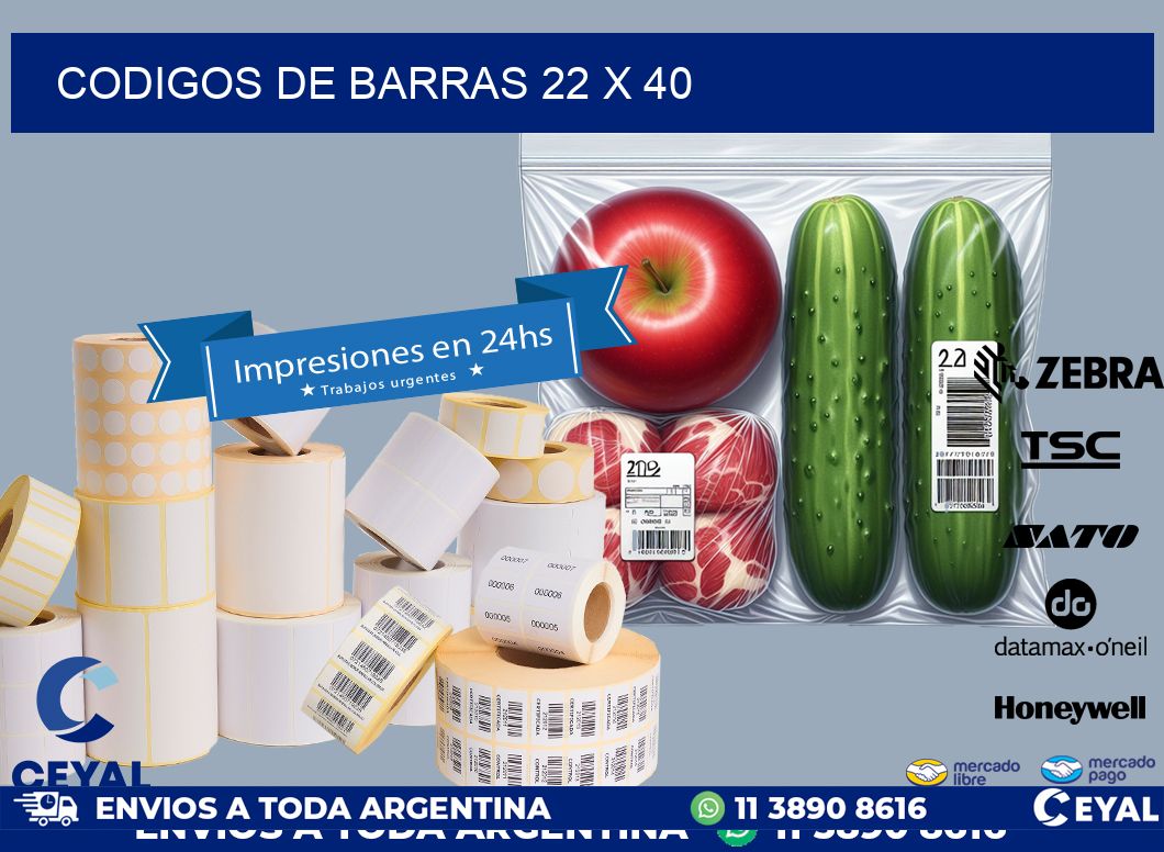 codigos de barras 22 x 40