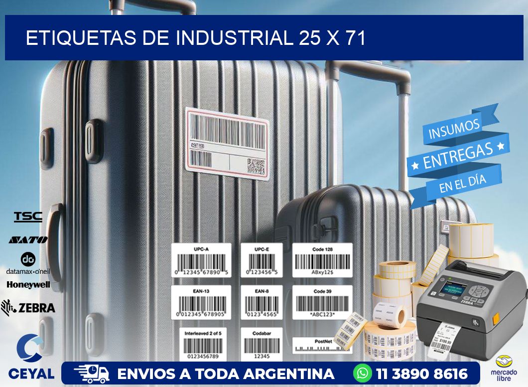 etiquetas de industrial 25 x 71