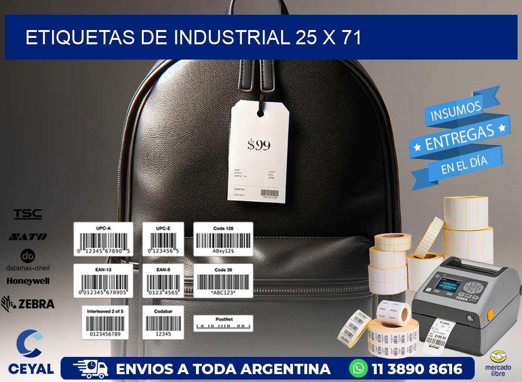 etiquetas de industrial 25 x 71