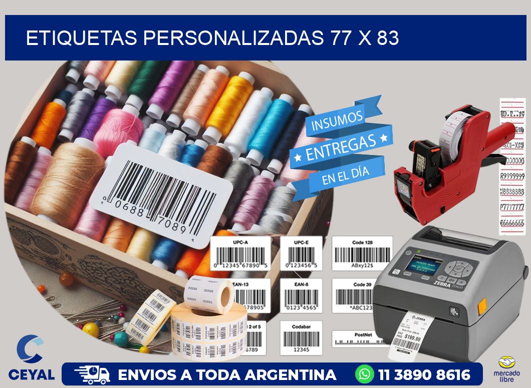 etiquetas personalizadas 77 x 83