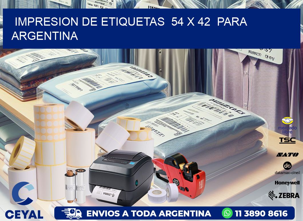 impresion de etiquetas  54 x 42  para argentina