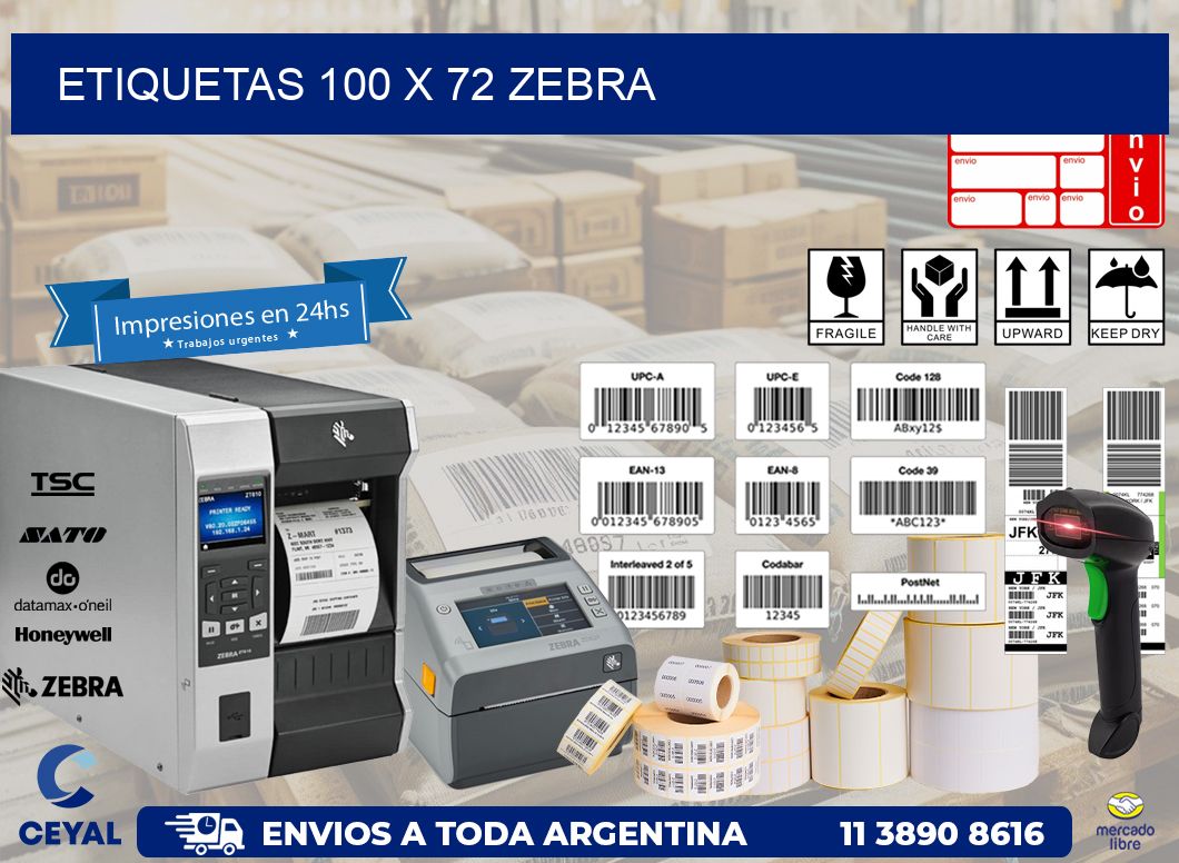 ETIQUETAS 100 x 72 ZEBRA