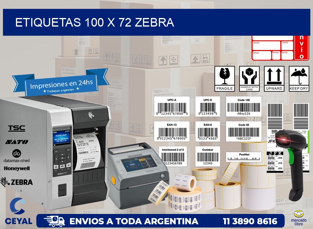 ETIQUETAS 100 x 72 ZEBRA