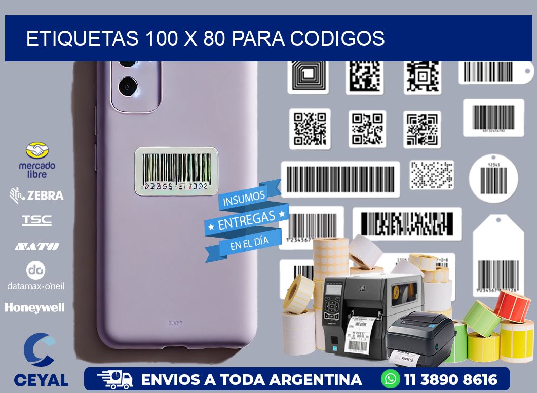 ETIQUETAS 100 x 80 PARA CODIGOS