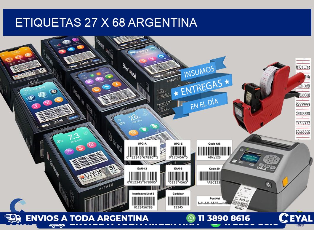 ETIQUETAS 27 x 68 ARGENTINA