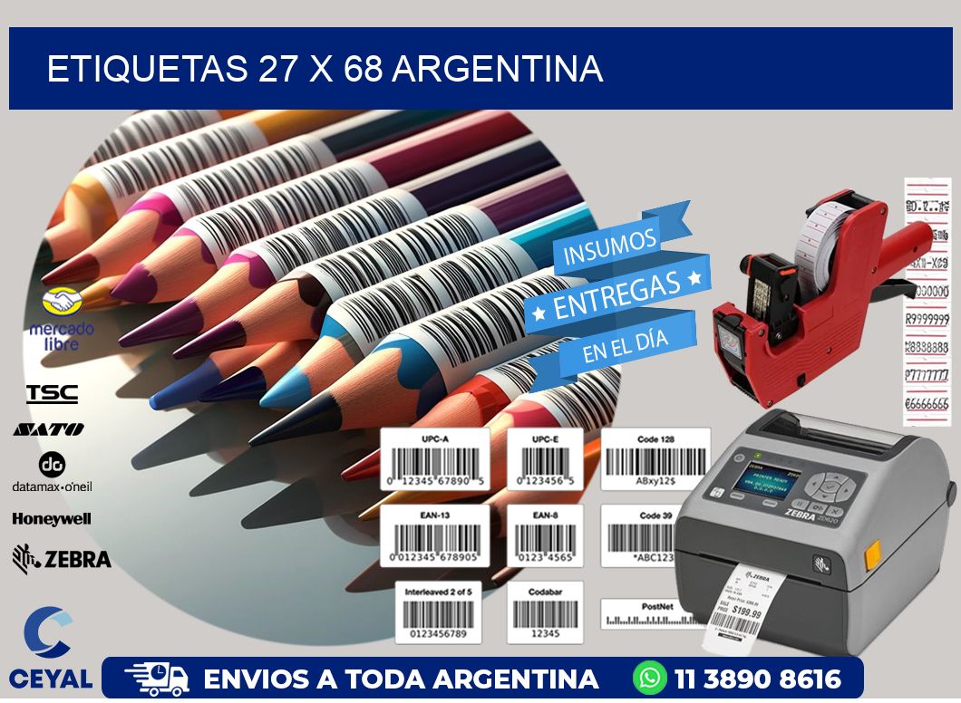 ETIQUETAS 27 x 68 ARGENTINA