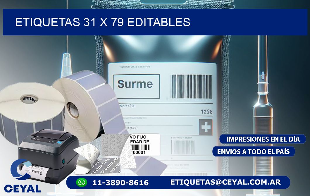 ETIQUETAS 31 x 79 EDITABLES