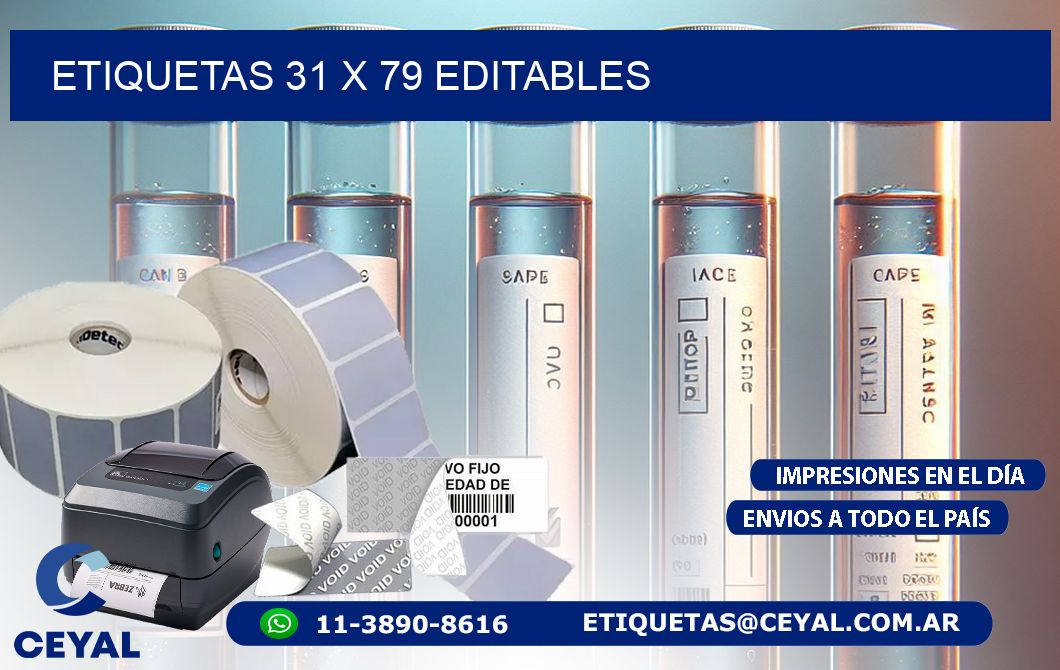 ETIQUETAS 31 x 79 EDITABLES