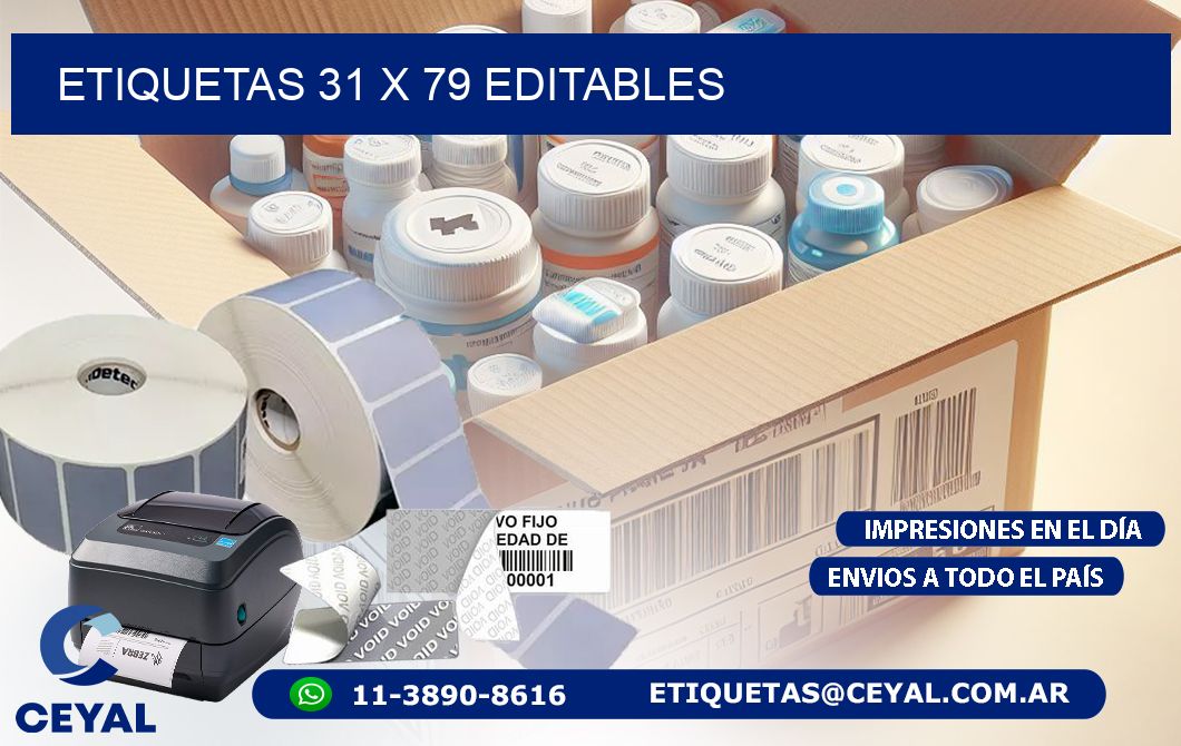 ETIQUETAS 31 x 79 EDITABLES