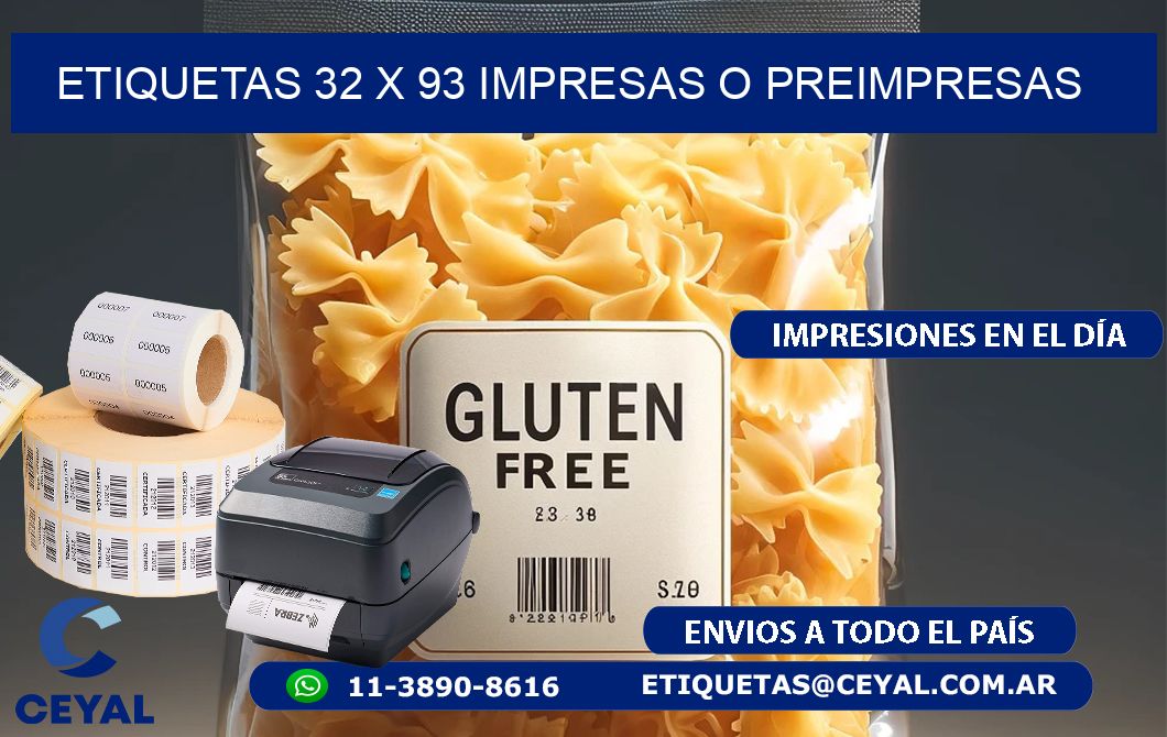 ETIQUETAS 32 x 93 IMPRESAS O PREIMPRESAS