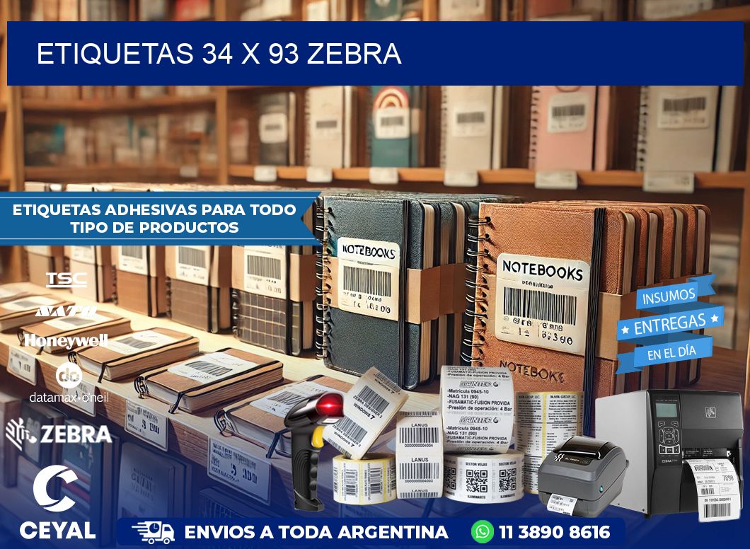 ETIQUETAS 34 x 93 ZEBRA