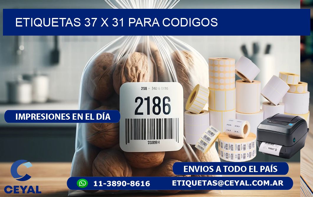 ETIQUETAS 37 x 31 PARA CODIGOS