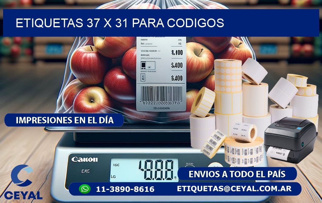 ETIQUETAS 37 x 31 PARA CODIGOS