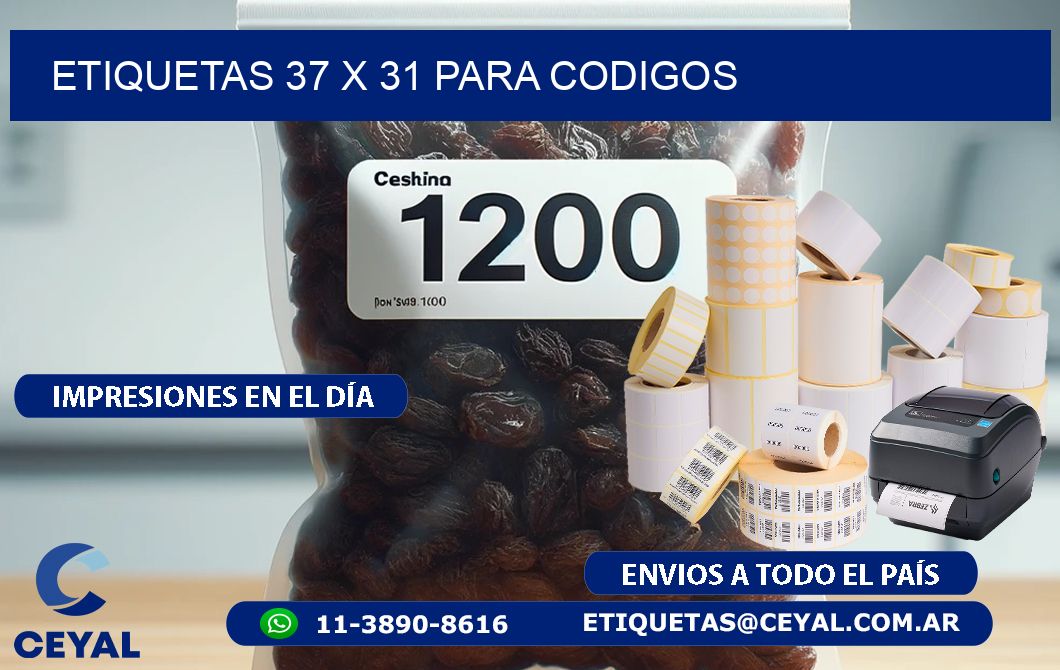 ETIQUETAS 37 x 31 PARA CODIGOS