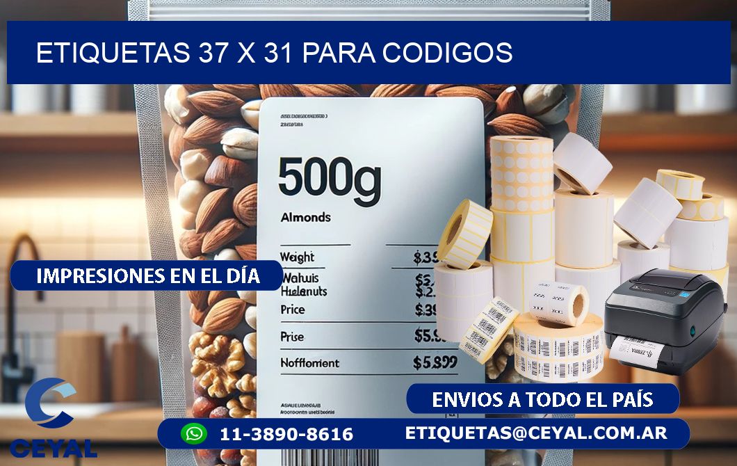 ETIQUETAS 37 x 31 PARA CODIGOS