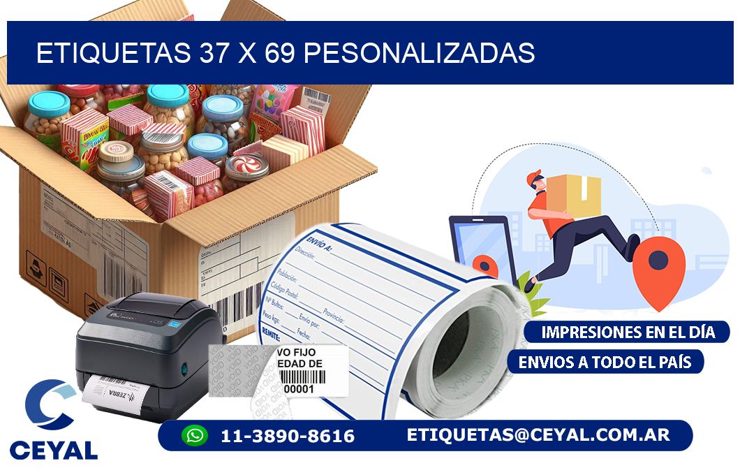 ETIQUETAS 37 x 69 PESONALIZADAS