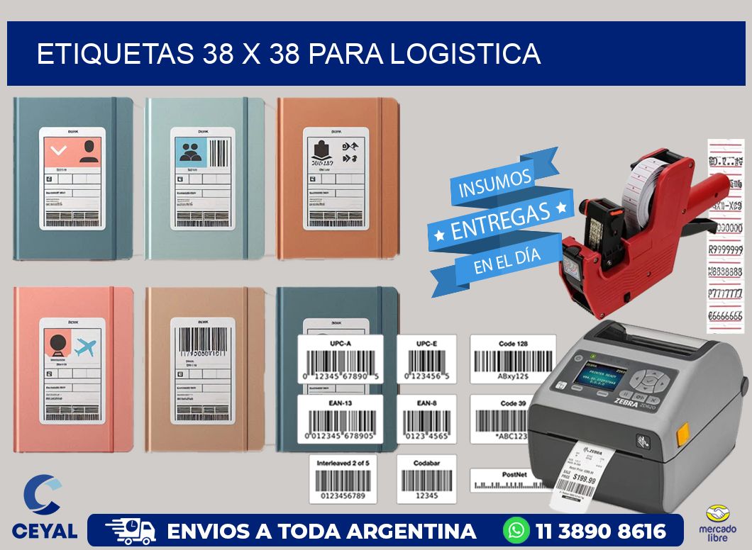 ETIQUETAS 38 x 38 PARA LOGISTICA