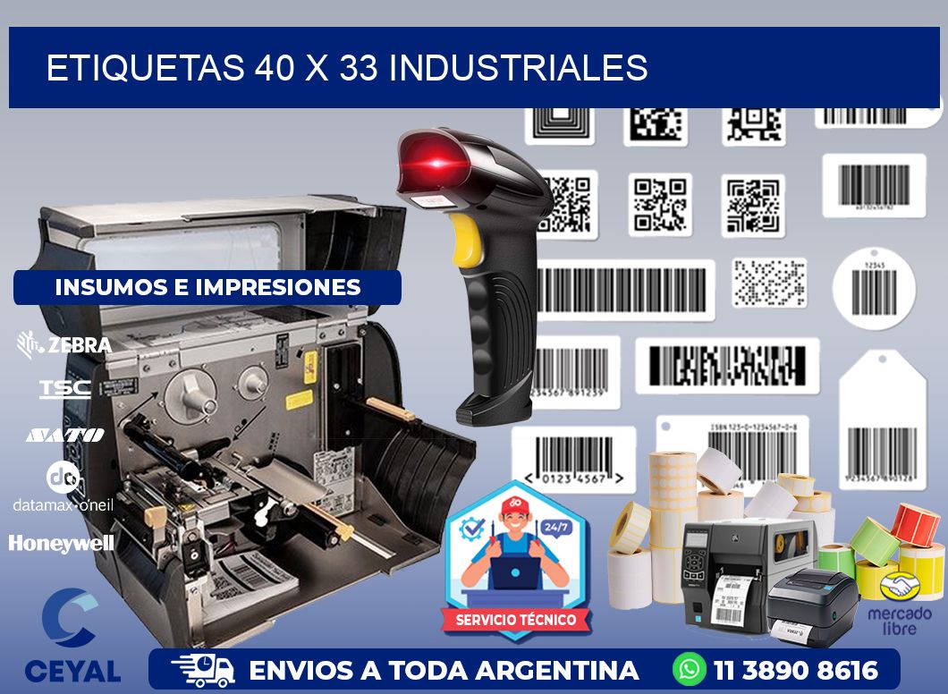 ETIQUETAS 40 x 33 INDUSTRIALES