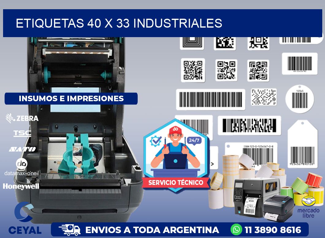 ETIQUETAS 40 x 33 INDUSTRIALES