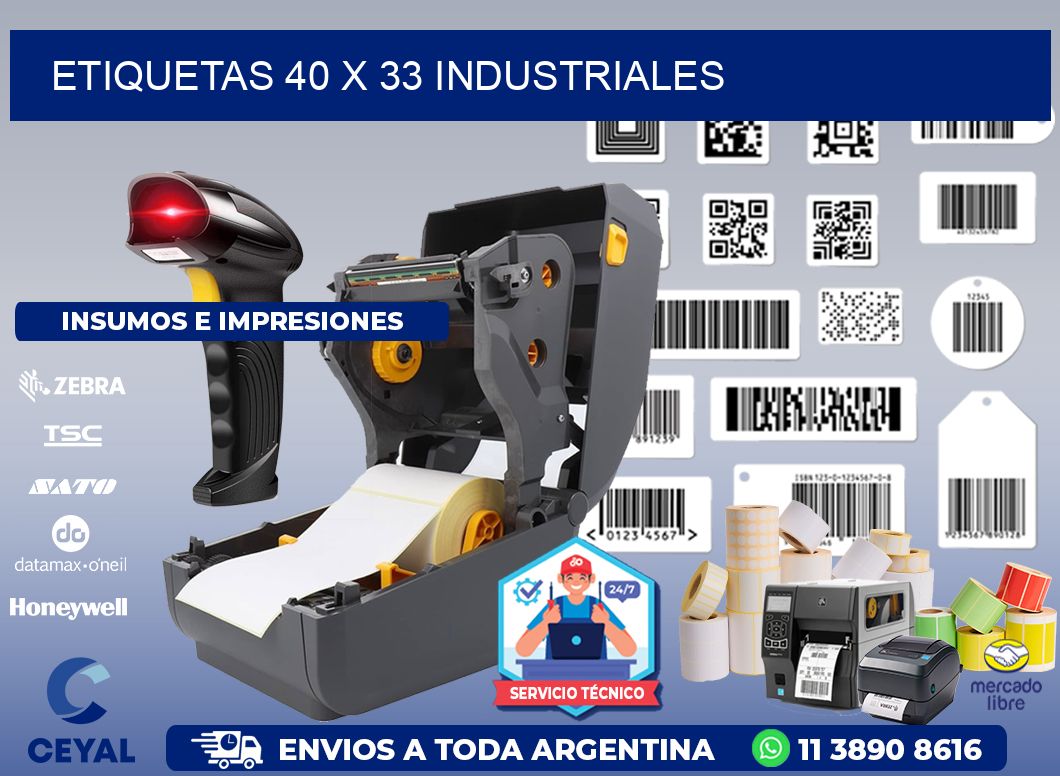 ETIQUETAS 40 x 33 INDUSTRIALES