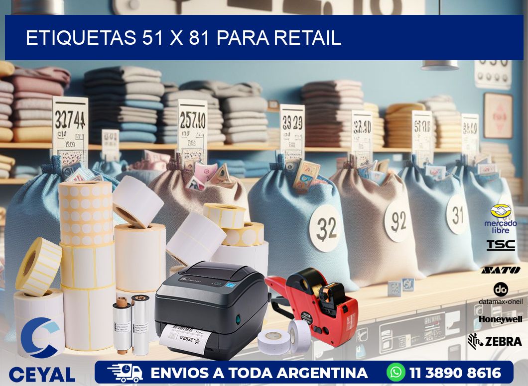 ETIQUETAS 51 x 81 PARA RETAIL