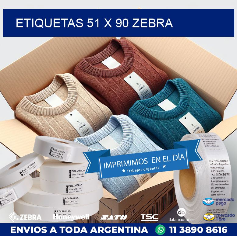 ETIQUETAS 51 x 90 ZEBRA