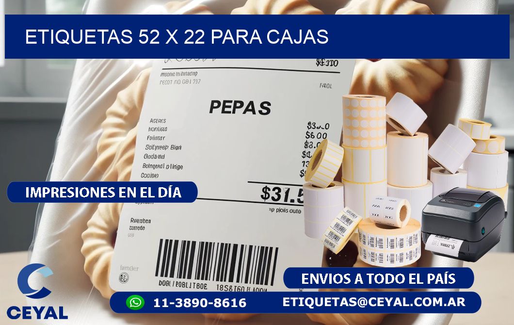 ETIQUETAS 52 x 22 PARA CAJAS