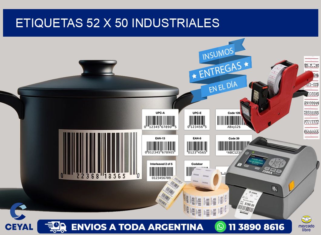 ETIQUETAS 52 x 50 INDUSTRIALES