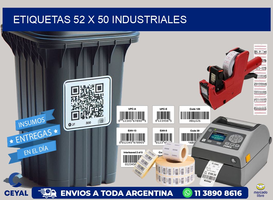 ETIQUETAS 52 x 50 INDUSTRIALES